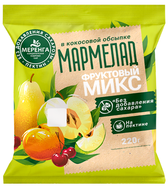  Меренга Мармелад без сахара в кокосовой обсыпке Фруктовый микс, 220г   в Рассказове