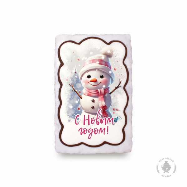 №1 Пряник 130г новогодний Снеговик, (коробка 25шт) в Рассказове
