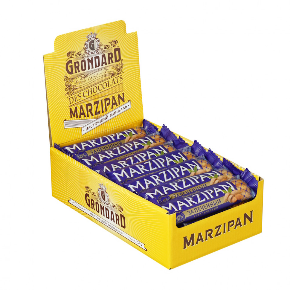  TM Grondard   (11161) Батончики НЕглазированные Марципановые Запечённые, (28шт по 40г)    в Рассказове