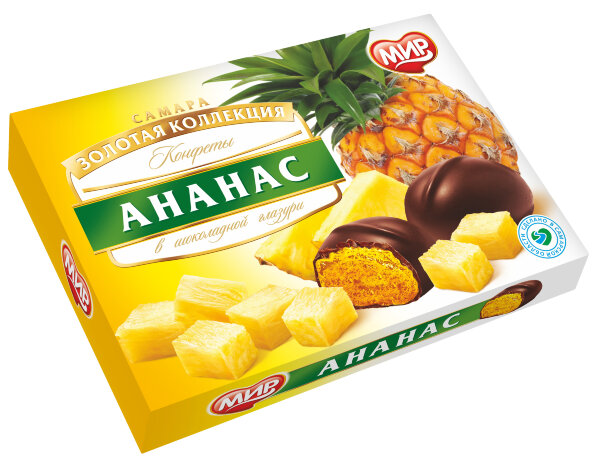 №2 КФ МИР Ананас в шоколадной глазури 160г в Рассказове